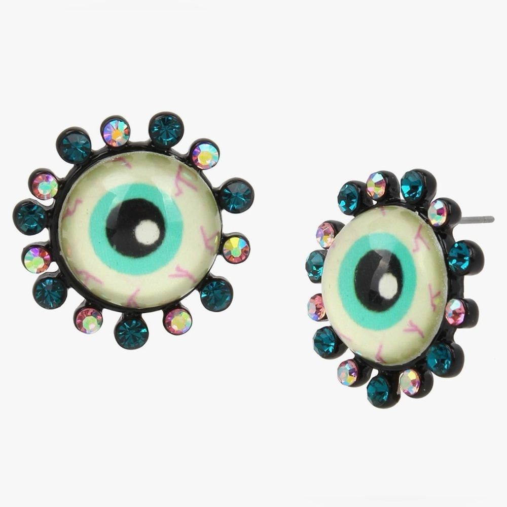 Betsey Johnson Glow-In-The-Dark Eye Ball Button Stud Earrings